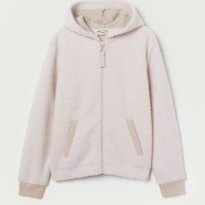 H&M girls faux shearling jacket 8-10 years